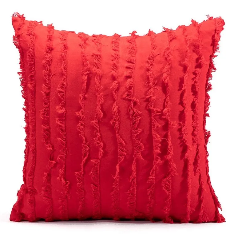 Poszewka na poduszke - Boho Linen 45 x 45 cm (czerwony)