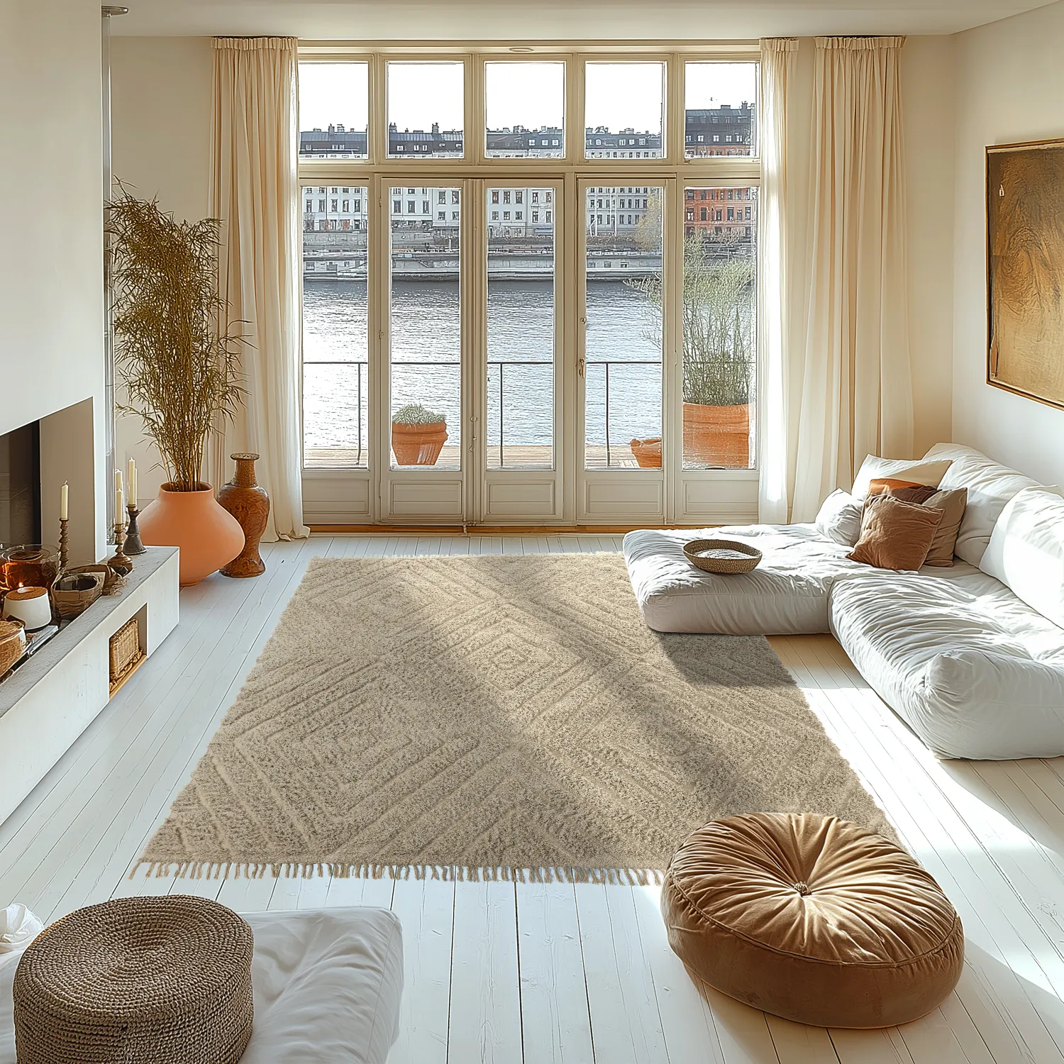 Dywany shaggy - Amberley Natural Cotton Shaggy (beżowy)