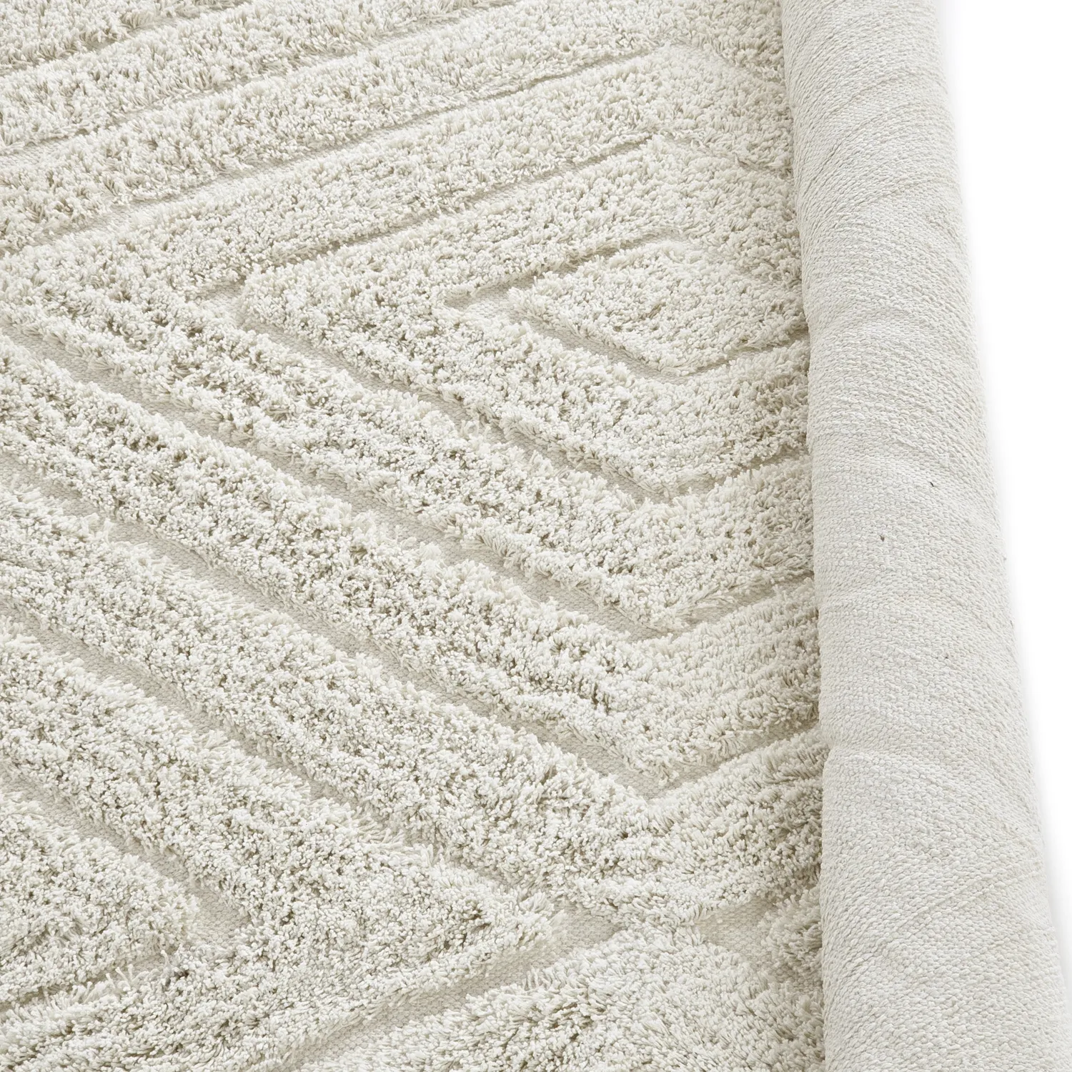 Okrągły dywan - Amberley Natural Cotton Shaggy (białawy)