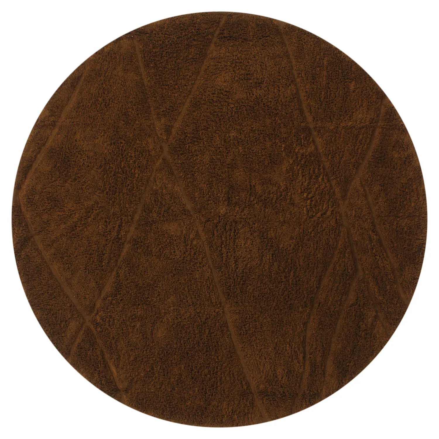 Okrągły dywan - Andrea Natural Cotton Shaggy (brązowy)