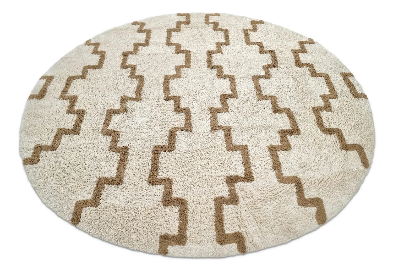 Okrągły dywan - Arlon Natural Cotton Shaggy (beżowy)