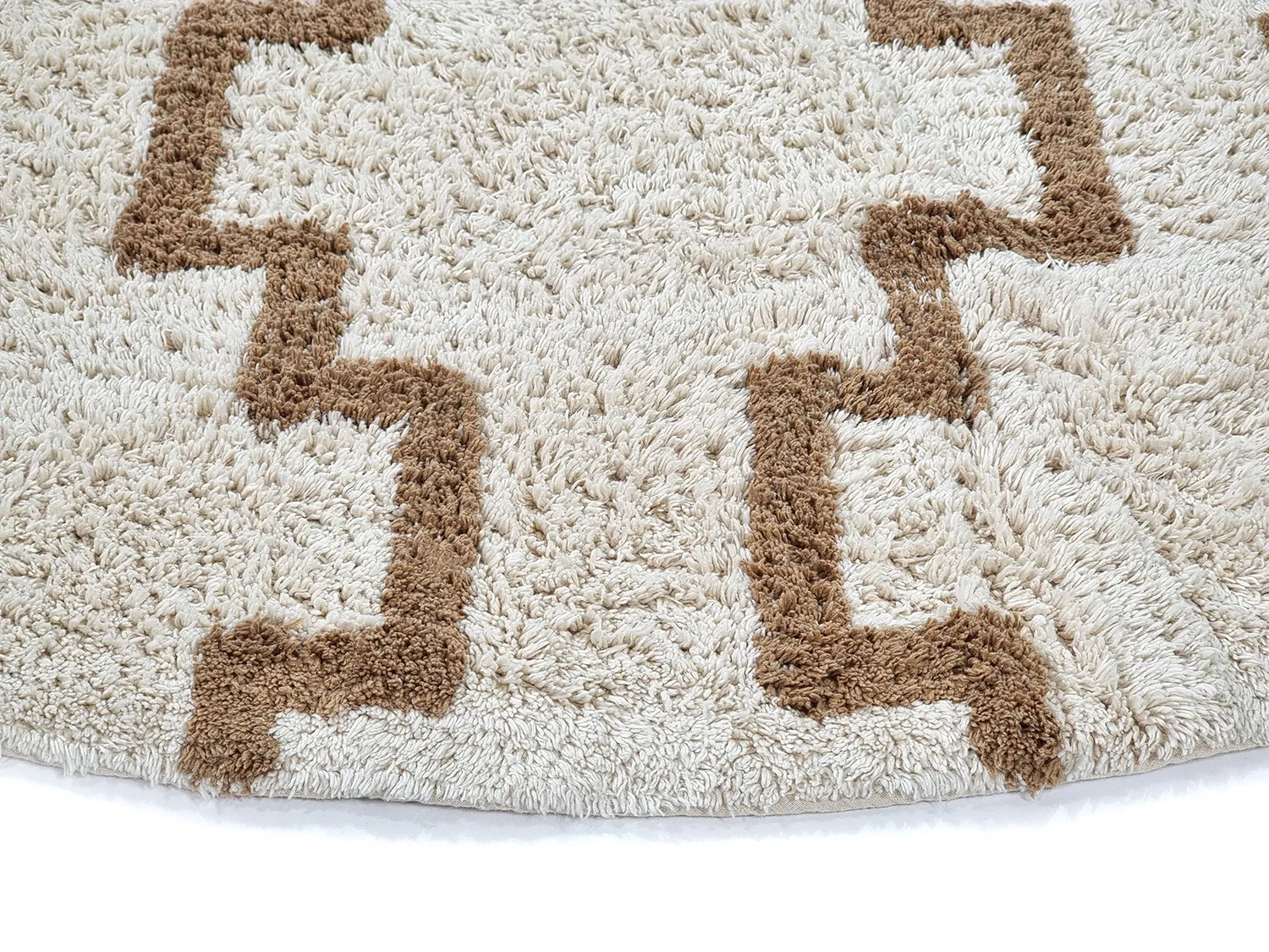 Okrągły dywan - Arlon Natural Cotton Shaggy (beżowy)