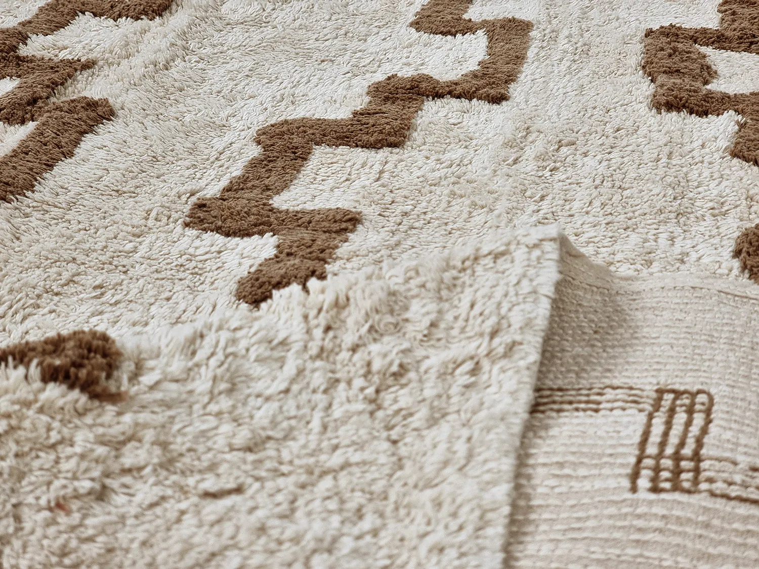 Okrągły dywan - Arlon Natural Cotton Shaggy (beżowy)