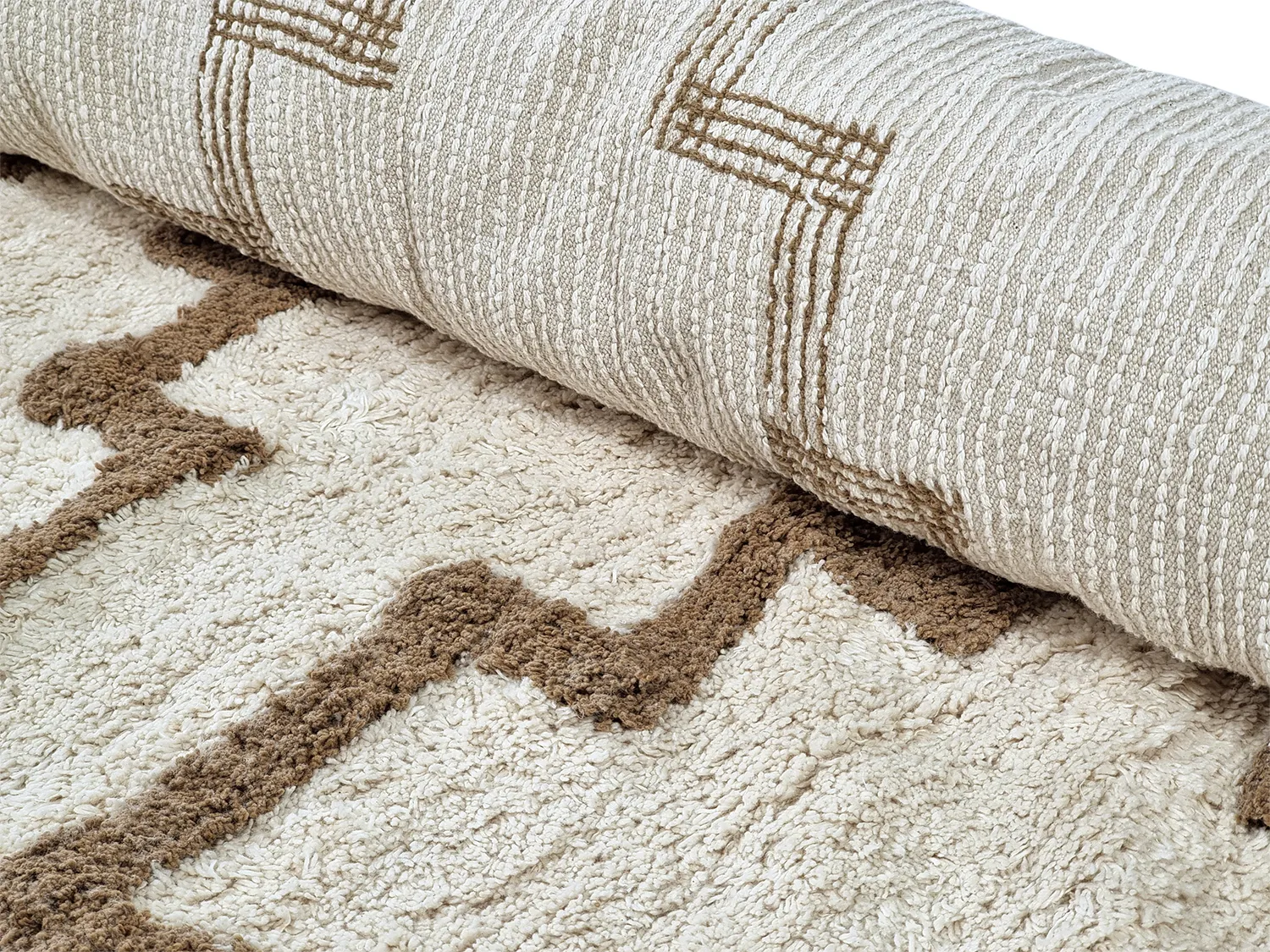 Okrągły dywan - Arlon Natural Cotton Shaggy (beżowy)