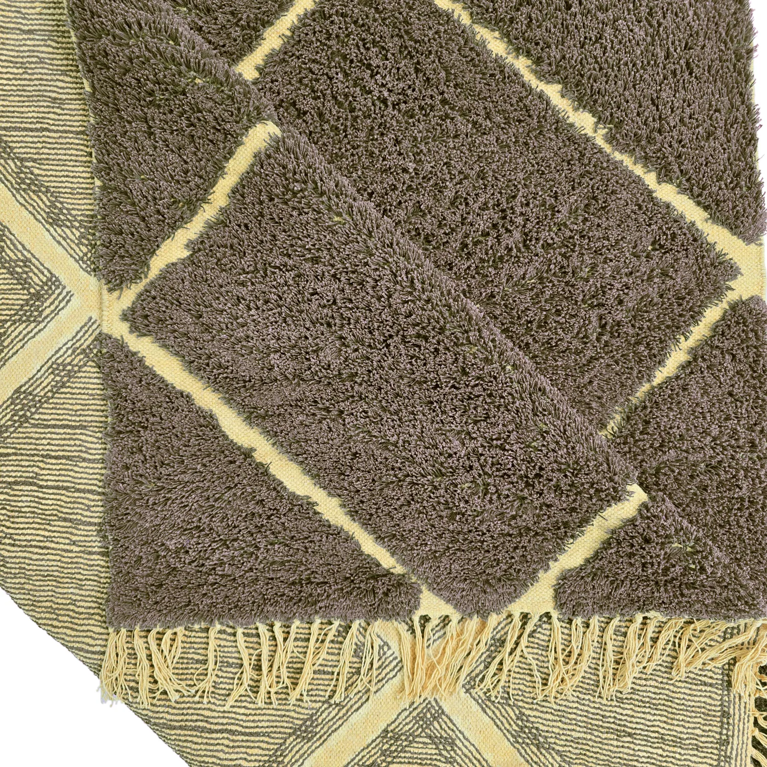Dywany shaggy - Bellevue Natural Cotton Shaggy (brązowy/żółty)