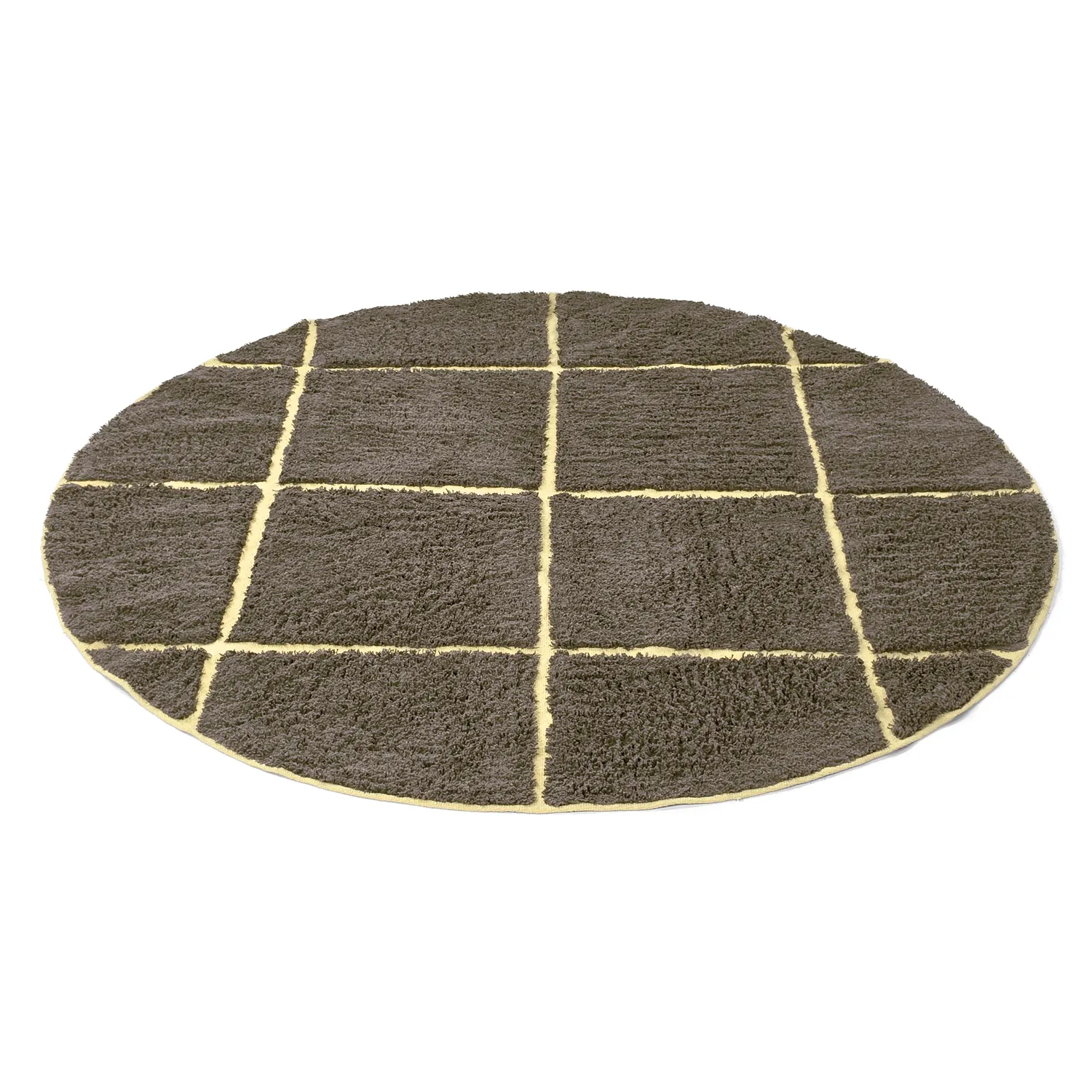 Okrągły dywan - Bellevue Natural Cotton Shaggy (brązowy/żółty)