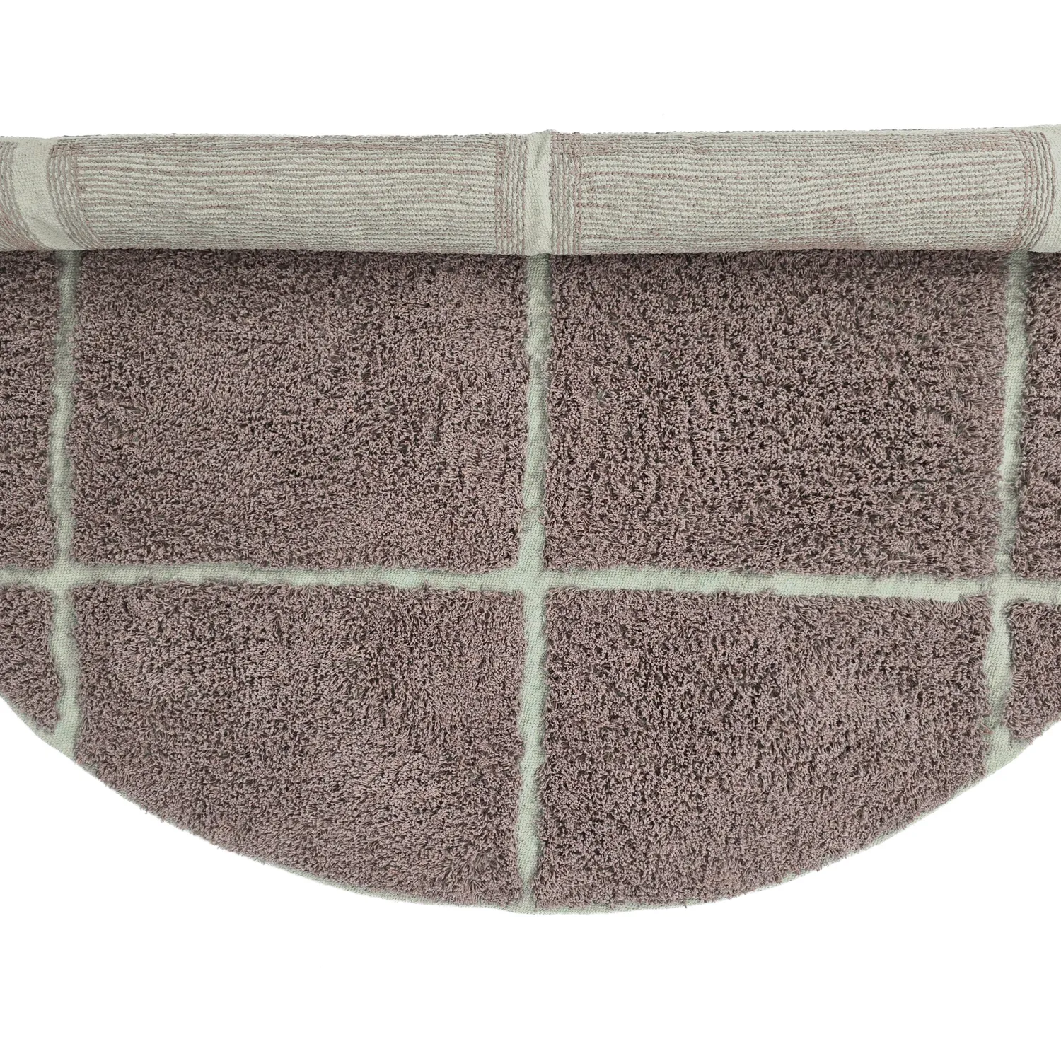 Okrągły dywan - Bellevue Natural Cotton Shaggy (ciemnoszary/zielony)