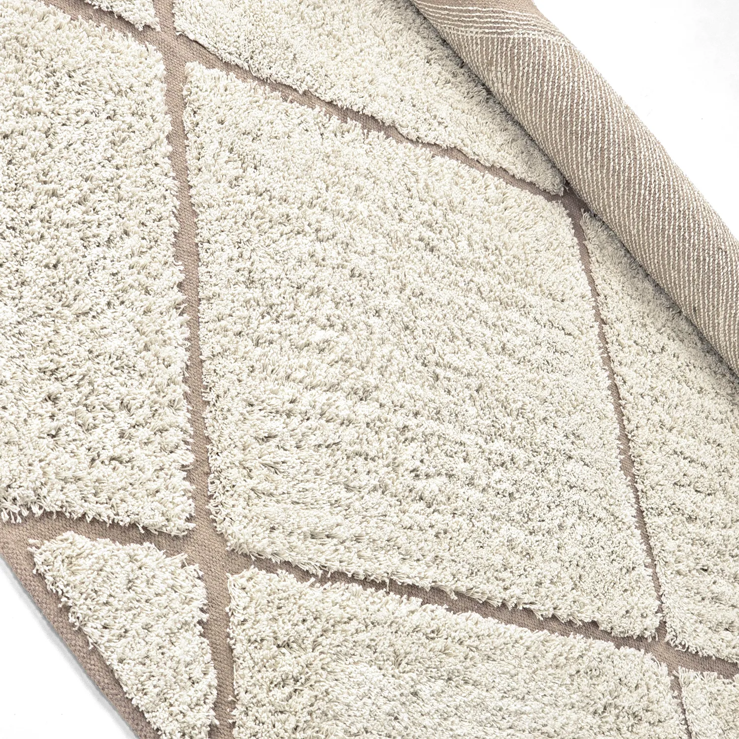 Okrągły dywan - Bellevue Natural Cotton Shaggy (złamana biel/beż)
