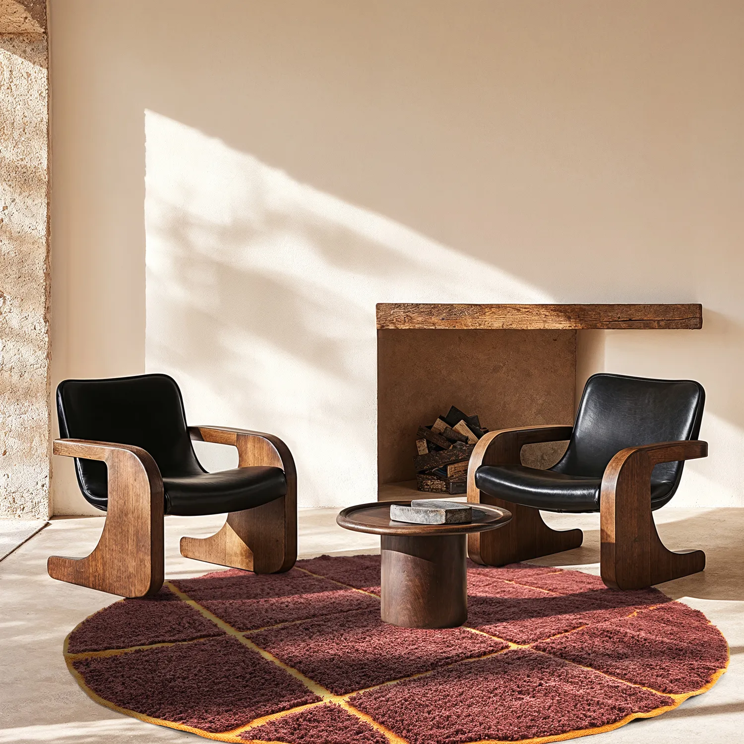 Okrągły dywan - Bellevue Natural Cotton Shaggy (czerwony/pomarańczowy)