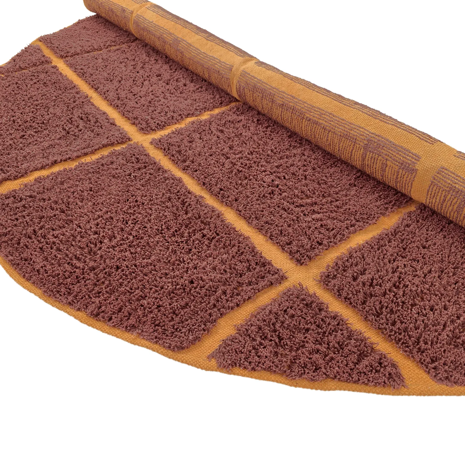 Okrągły dywan - Bellevue Natural Cotton Shaggy (czerwony/pomarańczowy)