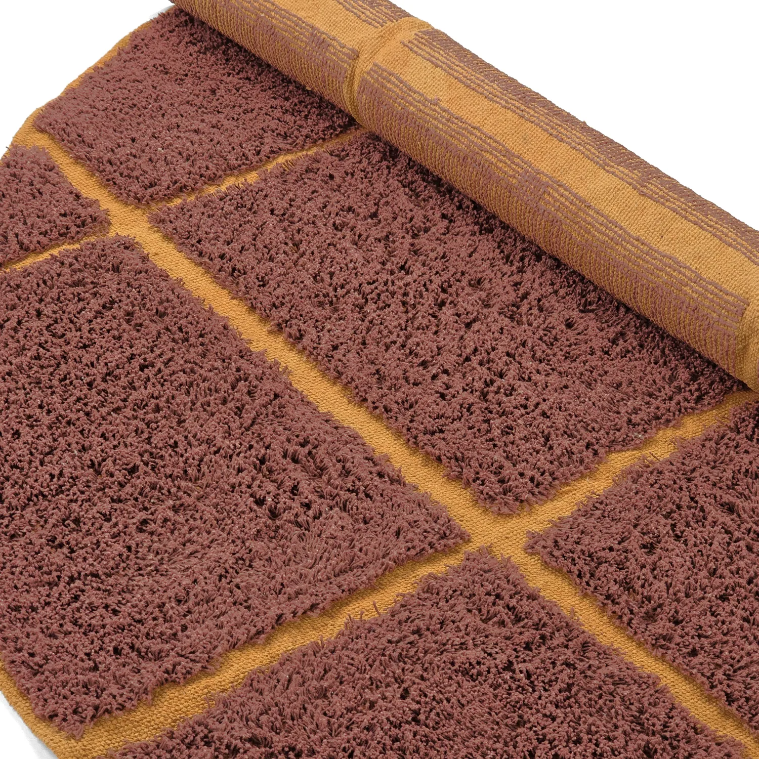 Okrągły dywan - Bellevue Natural Cotton Shaggy (czerwony/pomarańczowy)