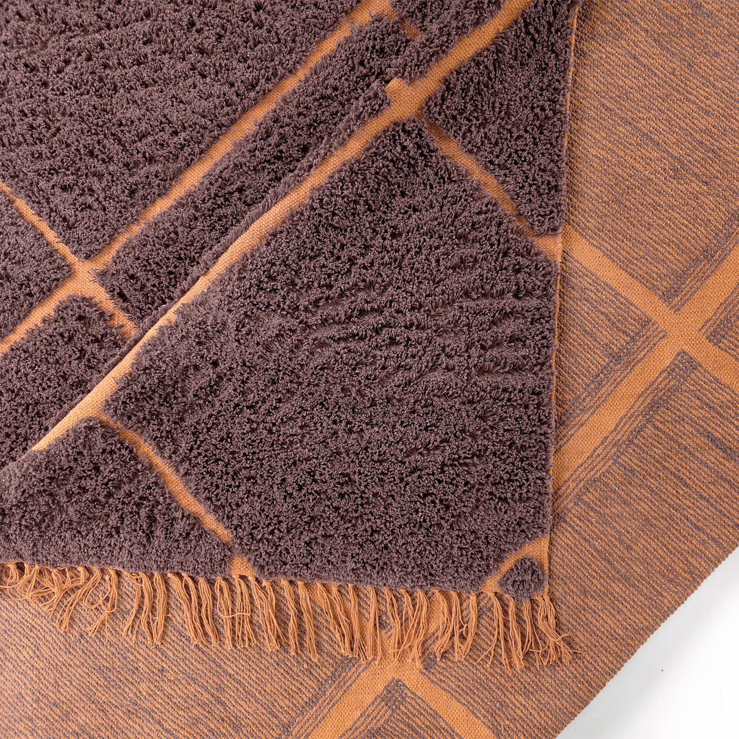 Dywany shaggy - Bellevue Natural Cotton Shaggy (czerwony/pomarańczowy)