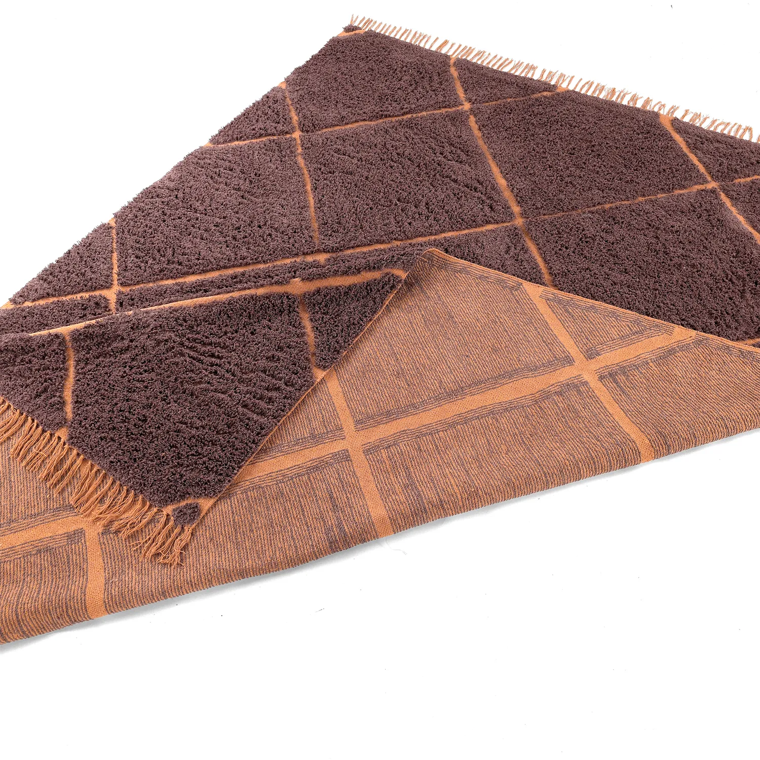 Dywany shaggy - Bellevue Natural Cotton Shaggy (czerwony/pomarańczowy)