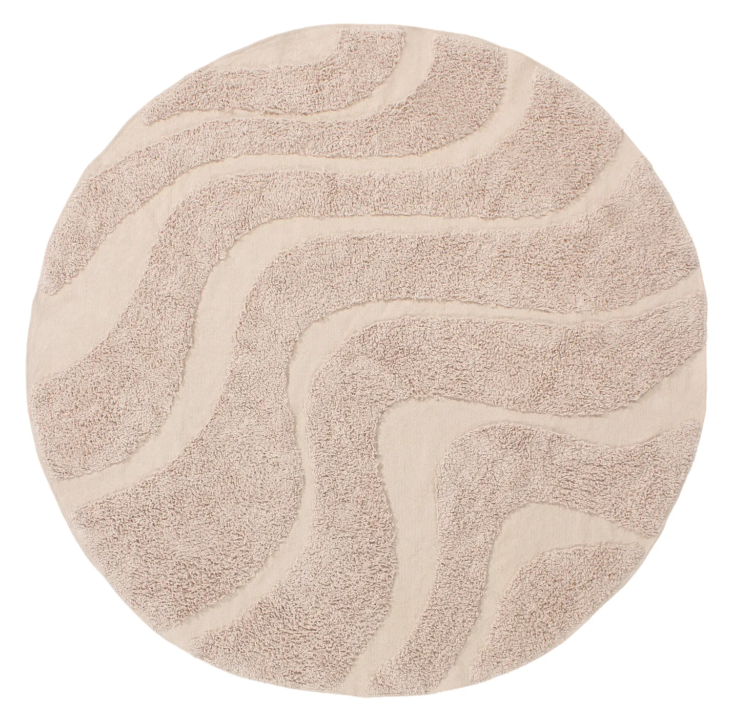 Okrągły dywan - Bonnie Natural Cotton Shaggy (beżowy)