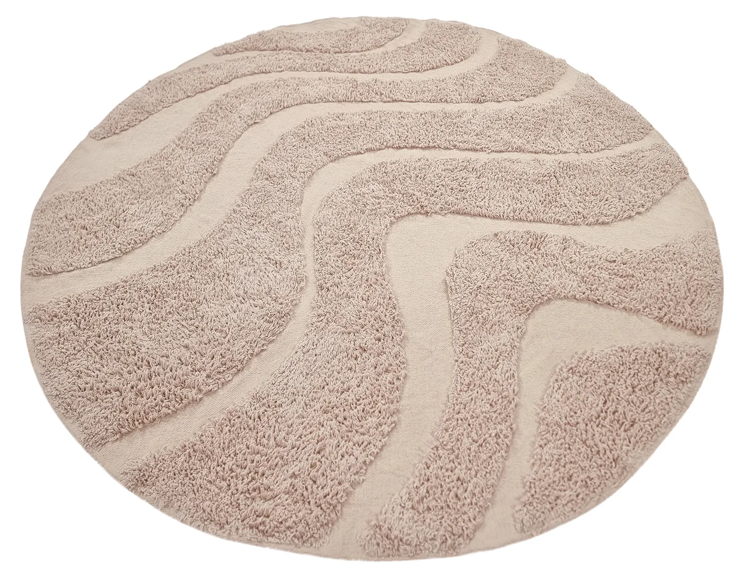 Okrągły dywan - Bonnie Natural Cotton Shaggy (beżowy)