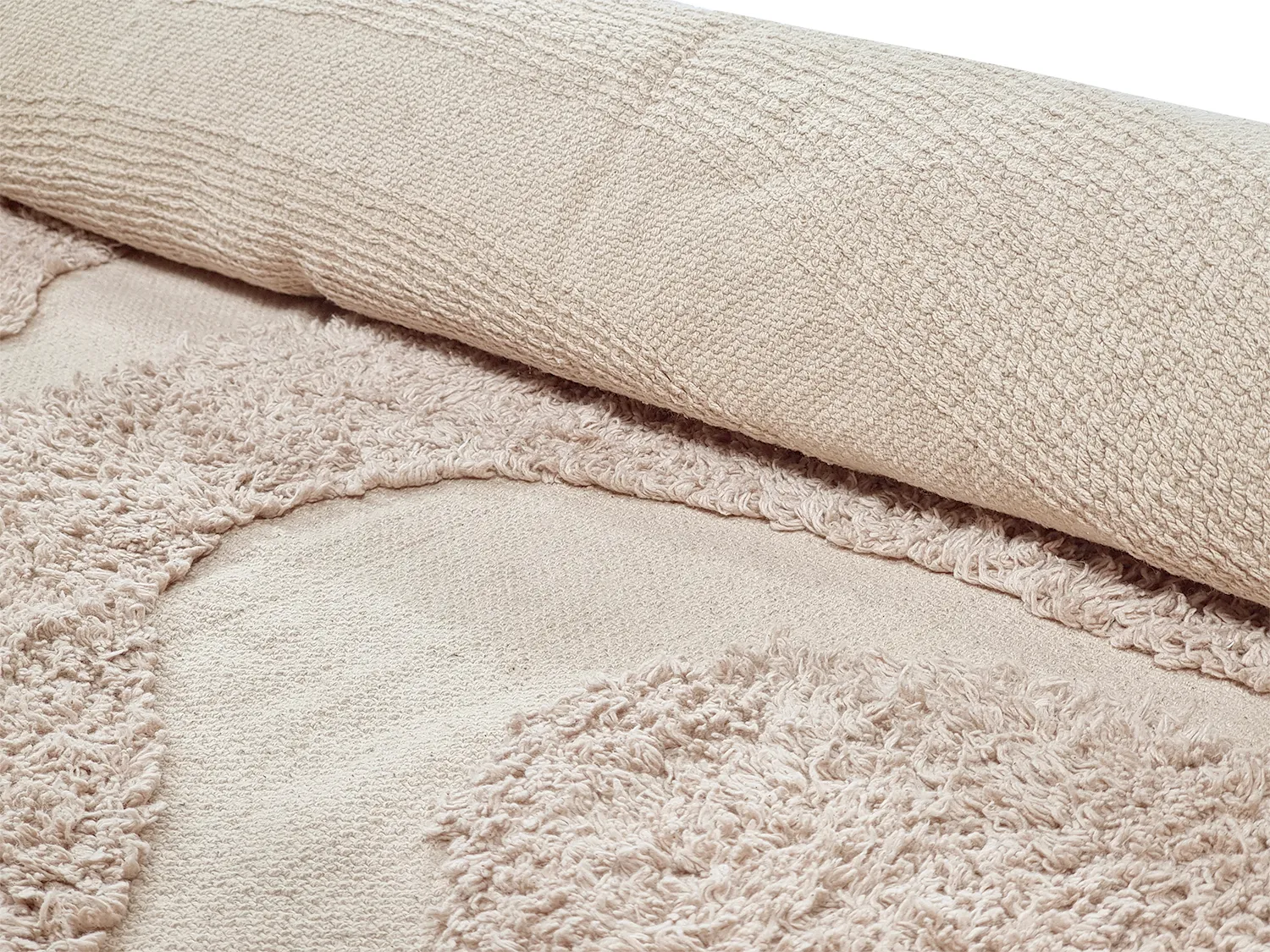 Okrągły dywan - Bonnie Natural Cotton Shaggy (beżowy)