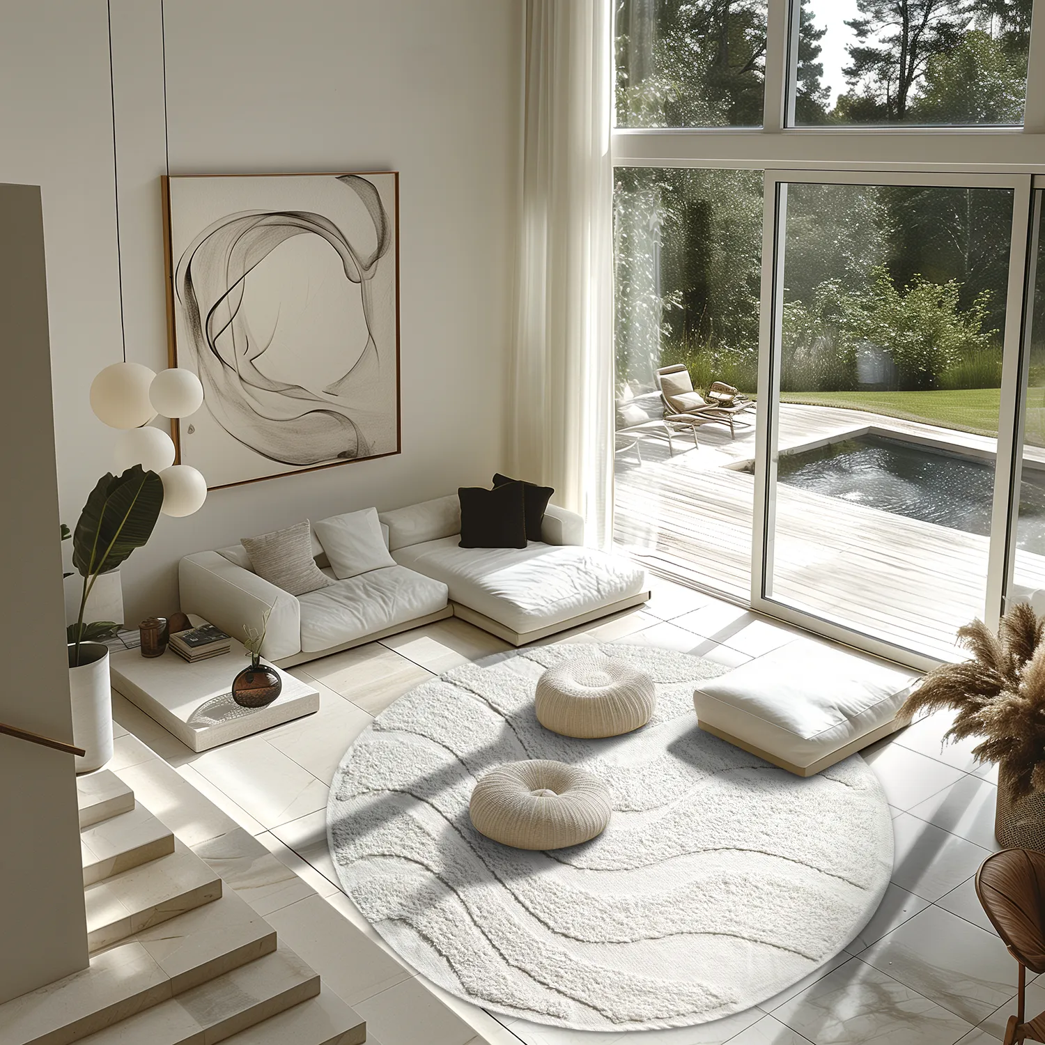 Okrągły dywan - Bonnie Natural Cotton Shaggy (offwhite)