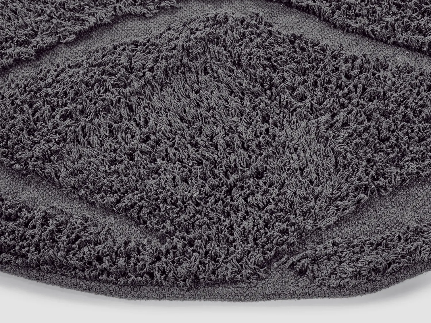 Okrągły dywan - Brynn Natural Cotton Shaggy (czarny)
