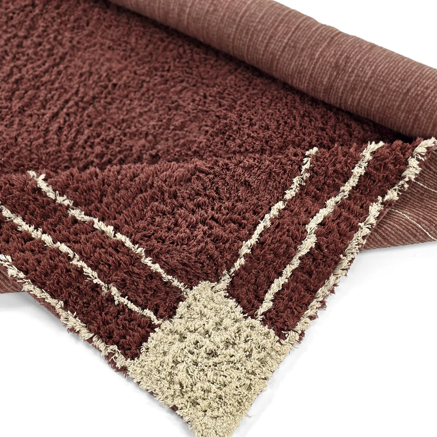 Dywany shaggy - Cataya Natural Cotton Shaggy (brązowy/beżowy)