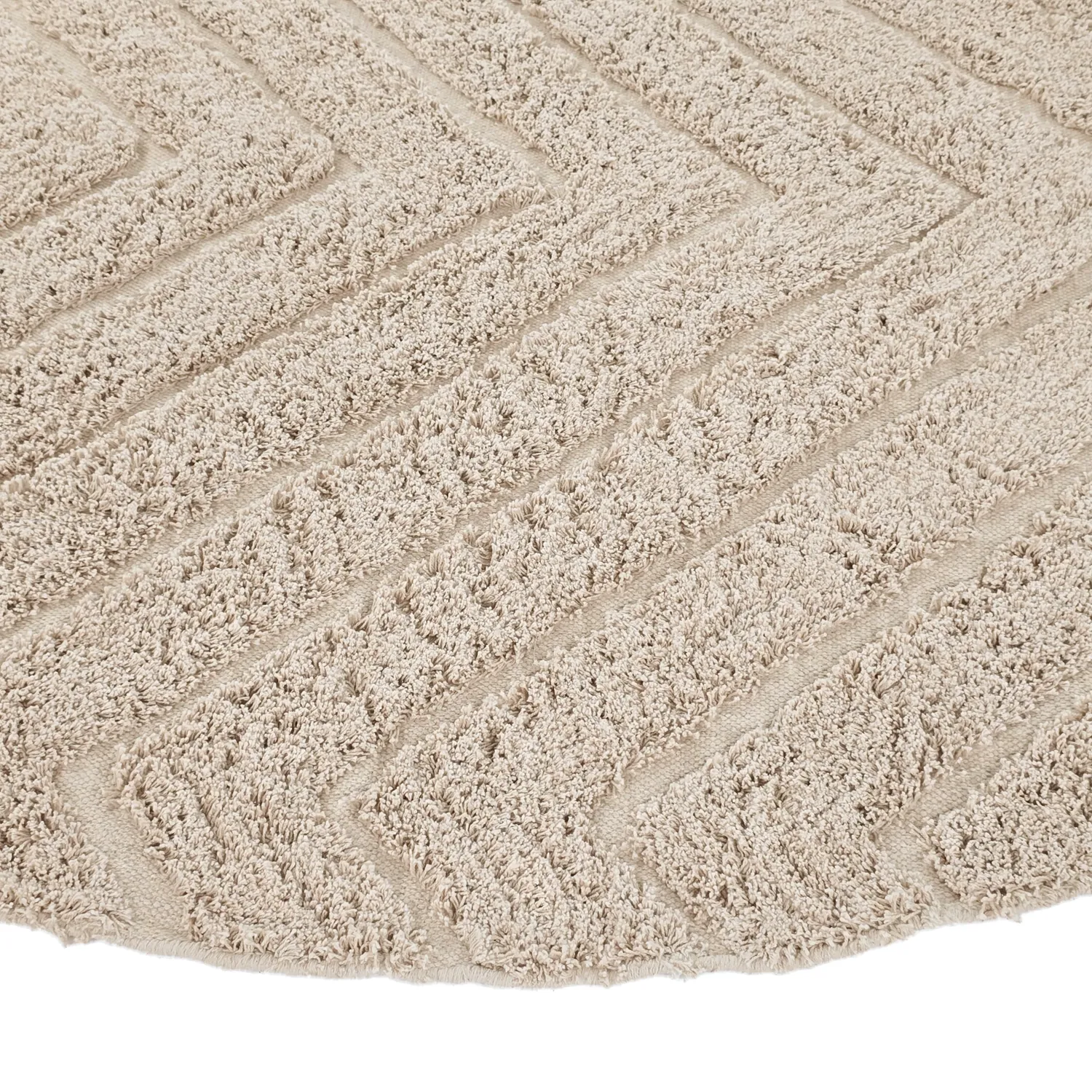 Okrągły dywan - Conara Natural Cotton Shaggy (beżowy)