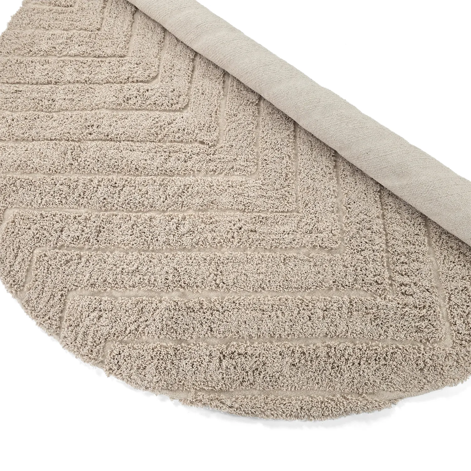 Okrągły dywan - Conara Natural Cotton Shaggy (beżowy)
