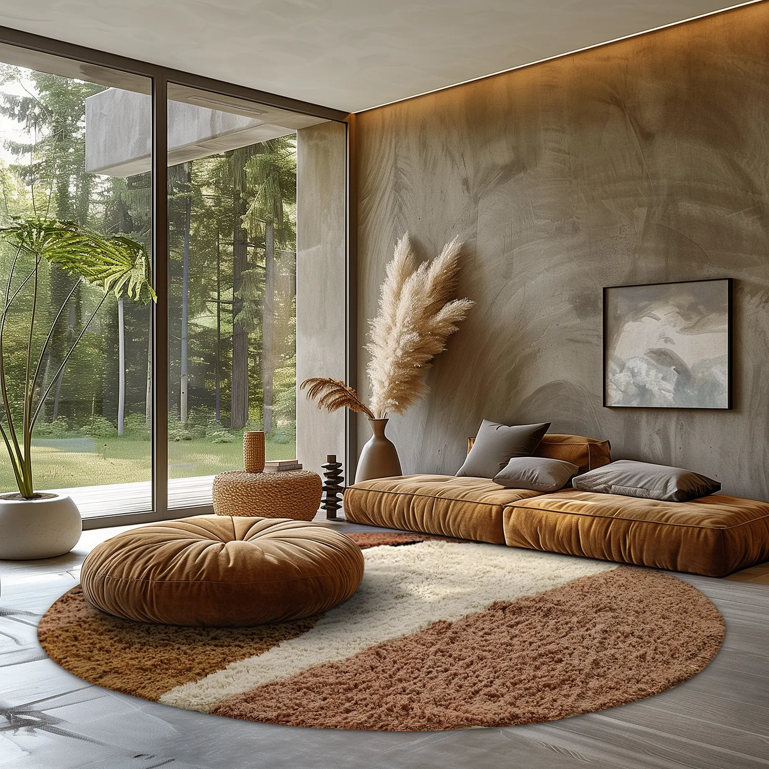 Okrągły dywan - Donostia Natural Cotton Shaggy (multi)