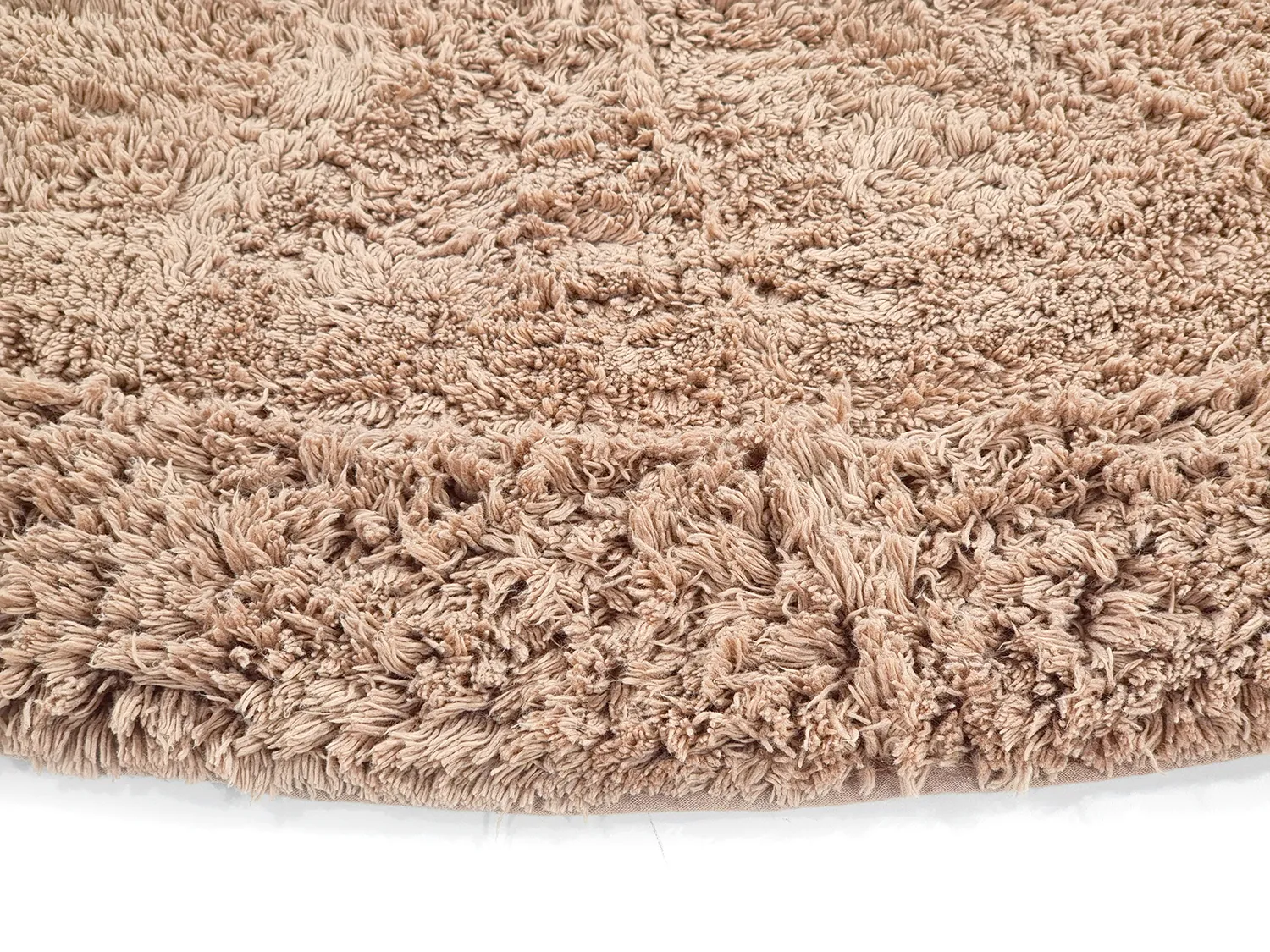 Okrągły dywan - Ebba Natural Cotton Shaggy (brązowy)