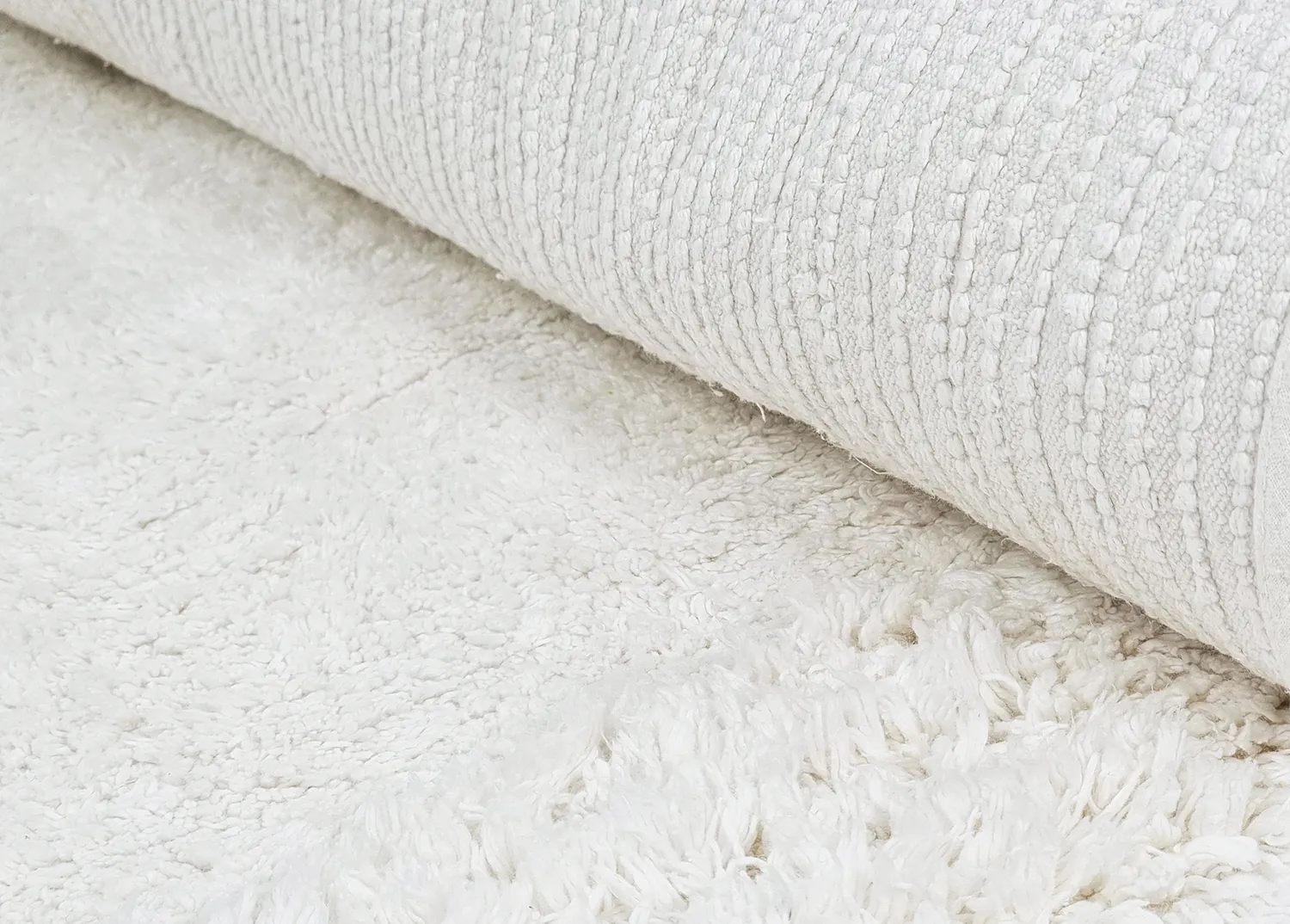 Okrągły dywan - Ebba Natural Cotton Shaggy (offwhite)