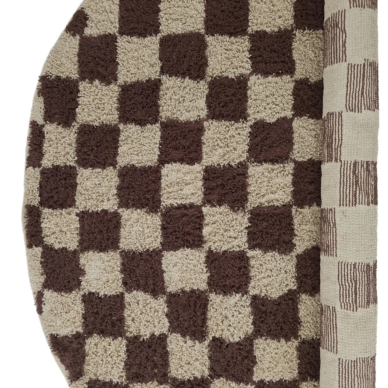 Okrągły dywan - Elsey Natural Cotton Shaggy (beż/brąz)