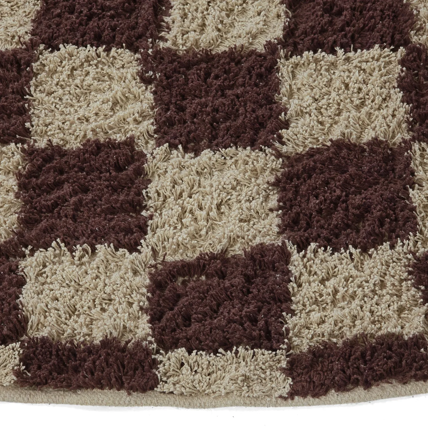 Okrągły dywan - Elsey Natural Cotton Shaggy (beż/brąz)