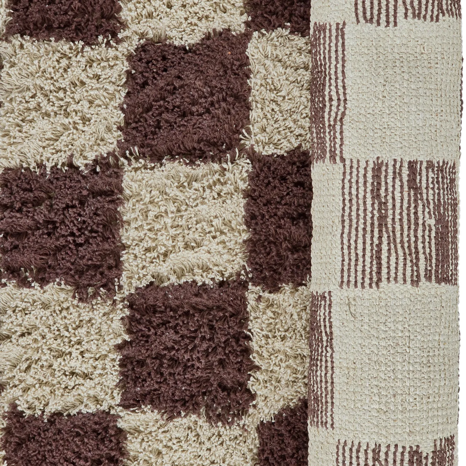 Okrągły dywan - Elsey Natural Cotton Shaggy (beż/brąz)