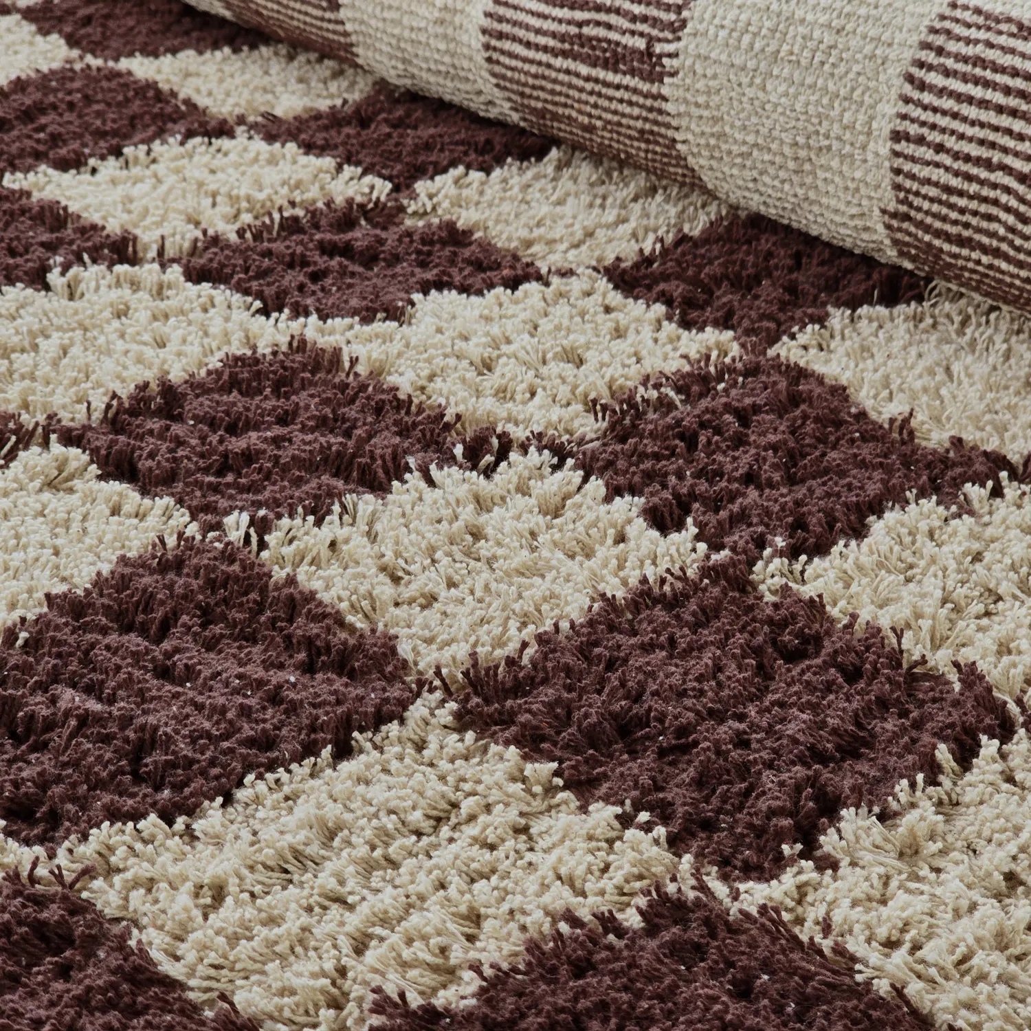Okrągły dywan - Elsey Natural Cotton Shaggy (beż/brąz)