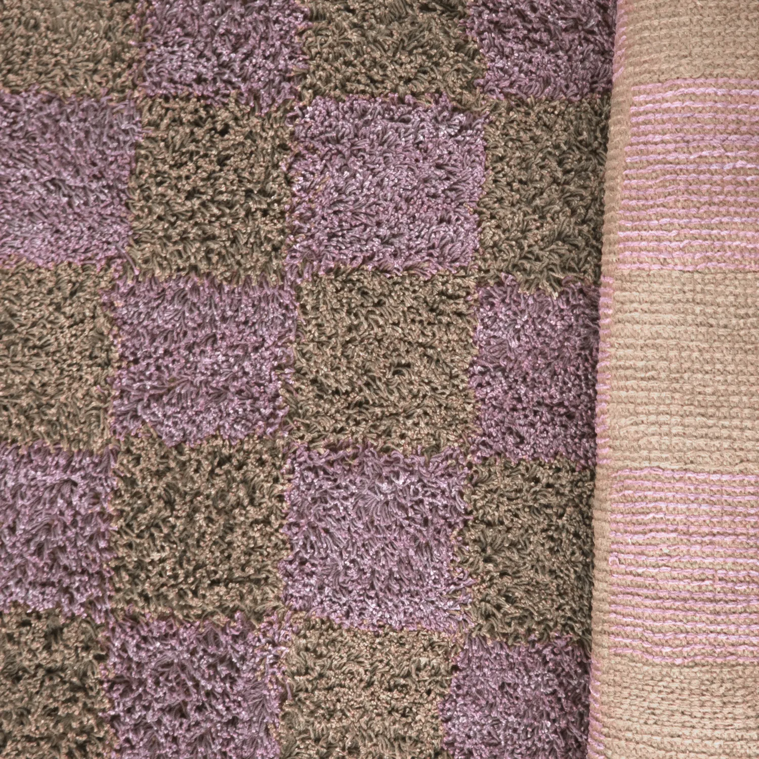 Dywany shaggy - Elsey Natural Cotton Shaggy (brązowy/fioletowy)