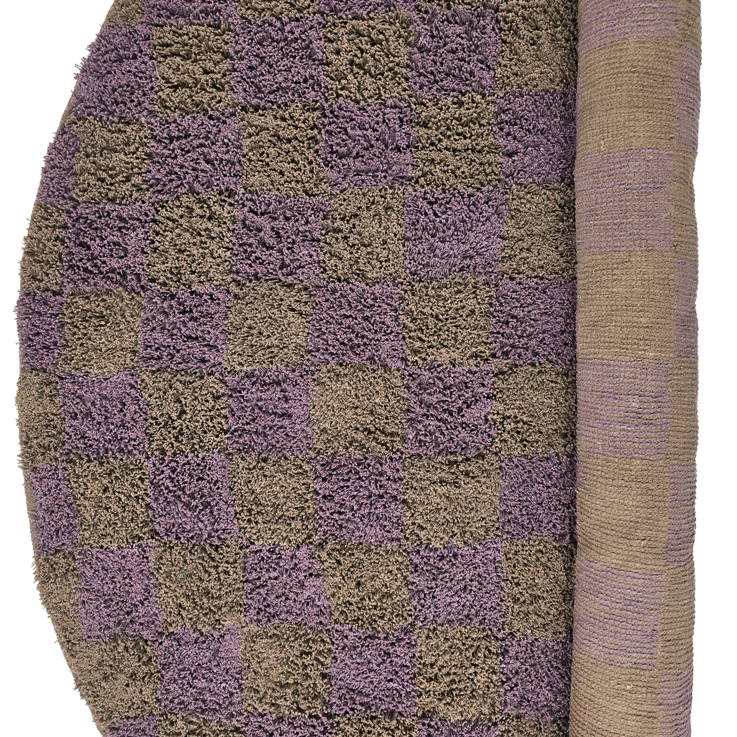 Okrągły dywan - Elsey Natural Cotton Shaggy (brązowy/fioletowy)