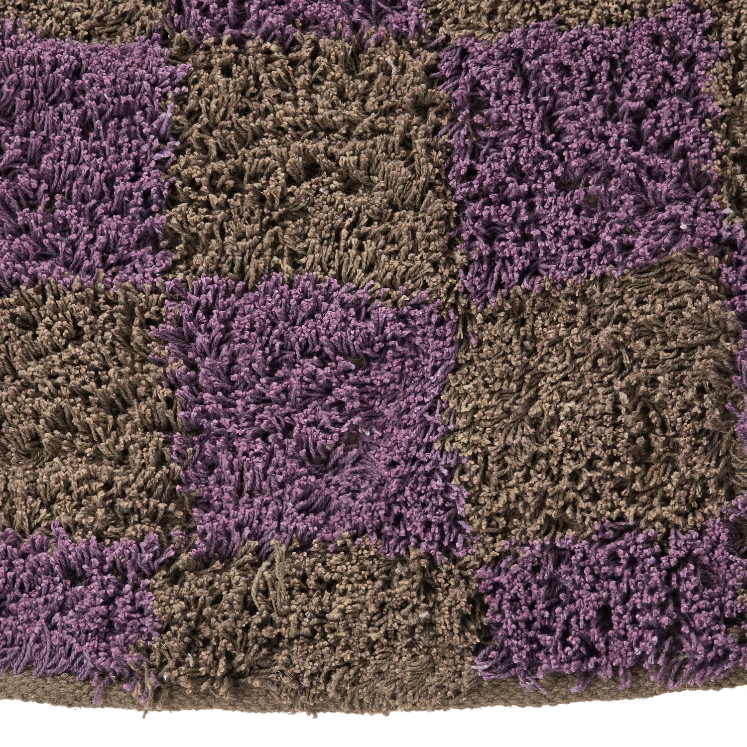 Okrągły dywan - Elsey Natural Cotton Shaggy (brązowy/fioletowy)