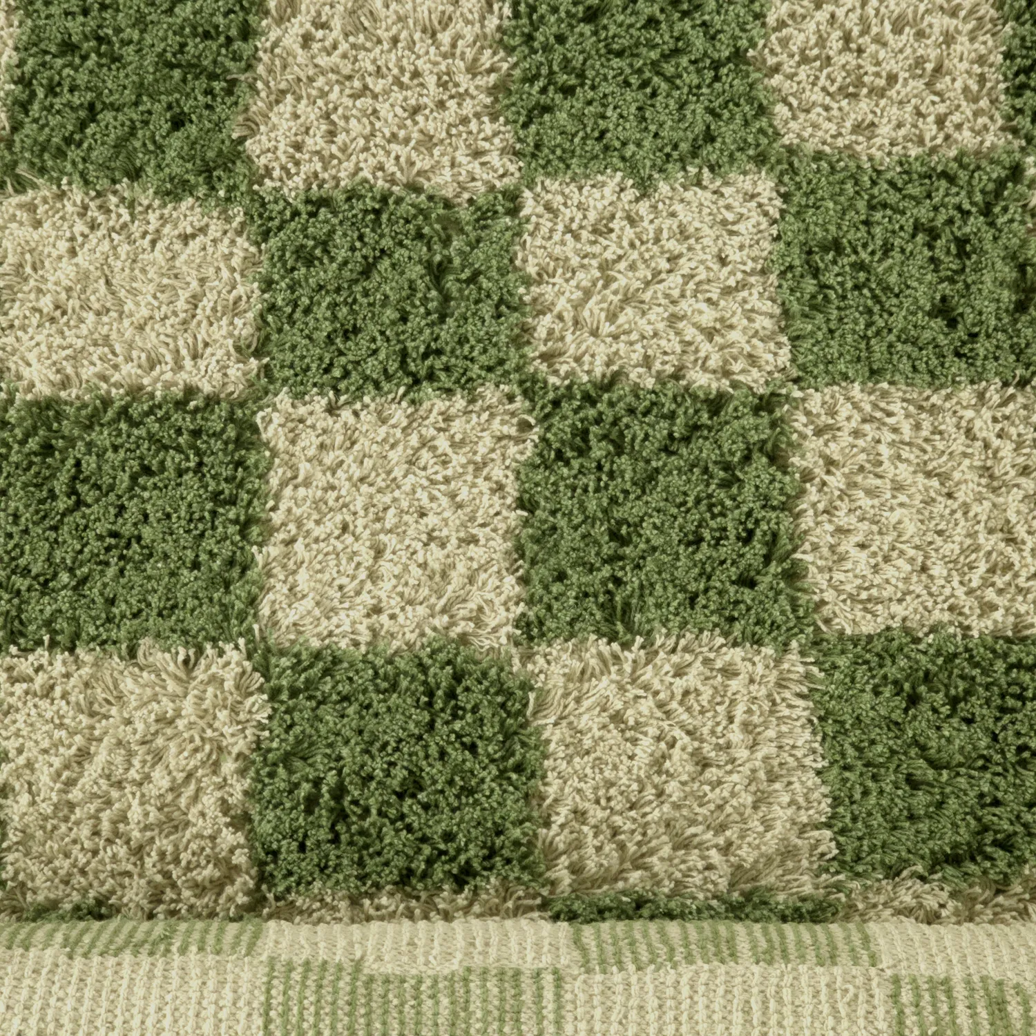 Dywany shaggy - Elsey Natural Cotton Shaggy (zielony/beżowy)