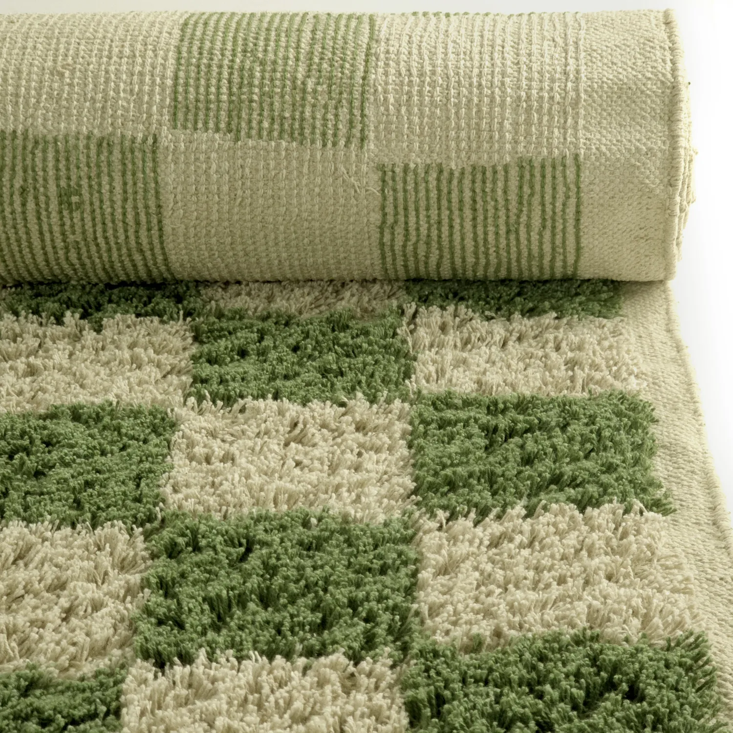 Dywany shaggy - Elsey Natural Cotton Shaggy (zielony/beżowy)