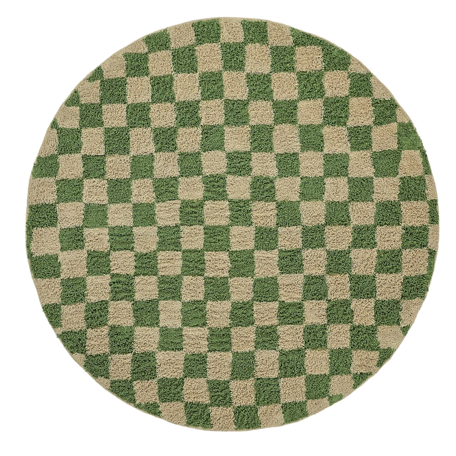 Okrągły dywan - Elsey Natural Cotton Shaggy (zielony/beżowy)