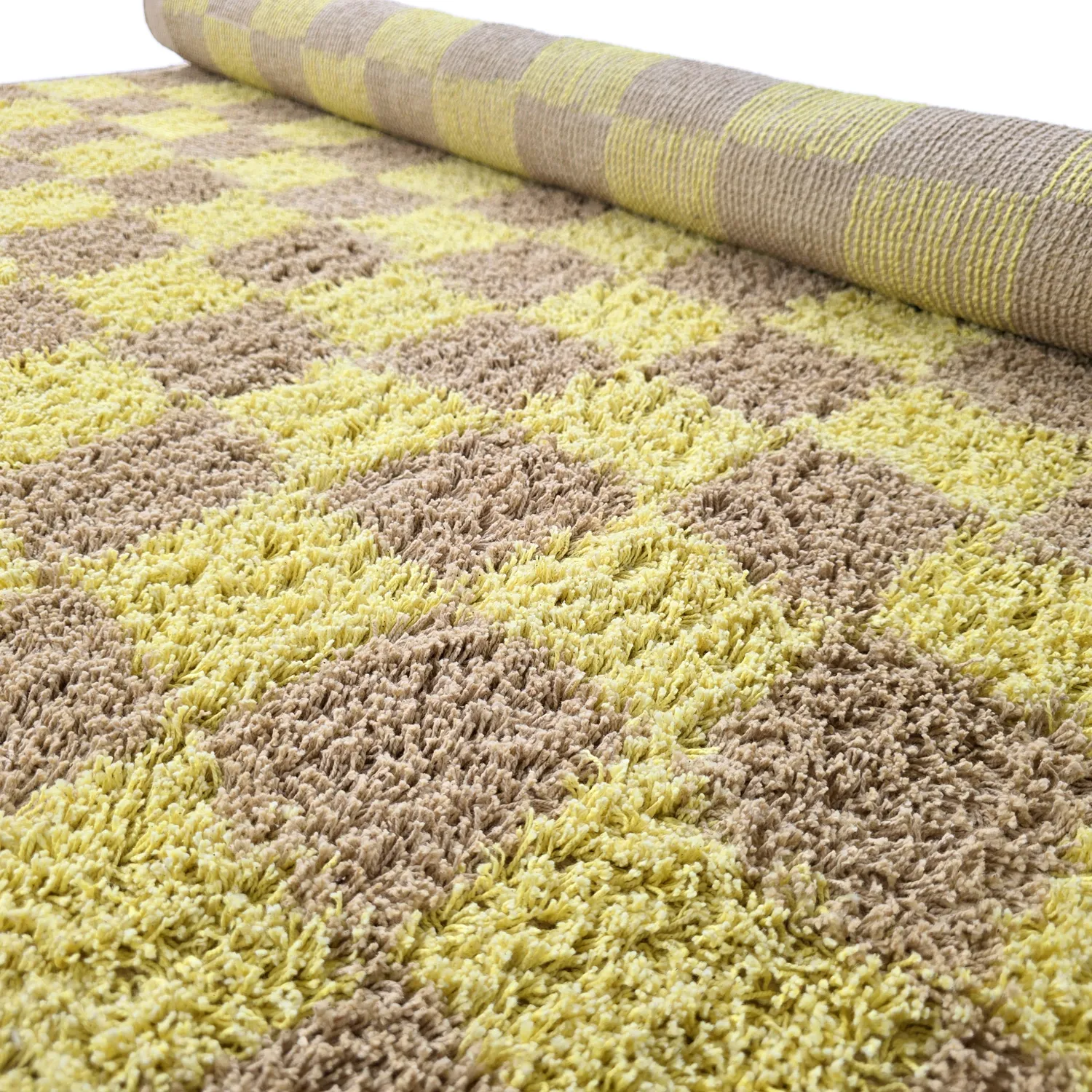 Dywany shaggy - Elsey Natural Cotton Shaggy (żółty/beżowy)