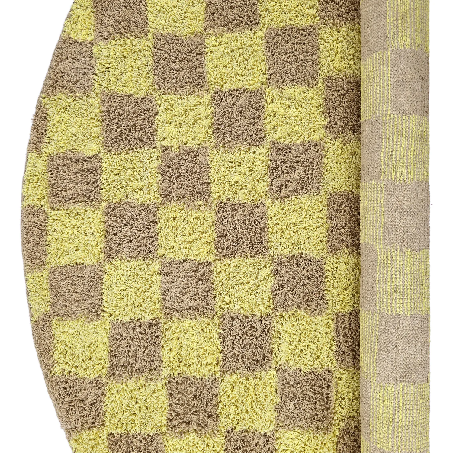 Okrągły dywan - Elsey Natural Cotton Shaggy (żółty/beżowy)