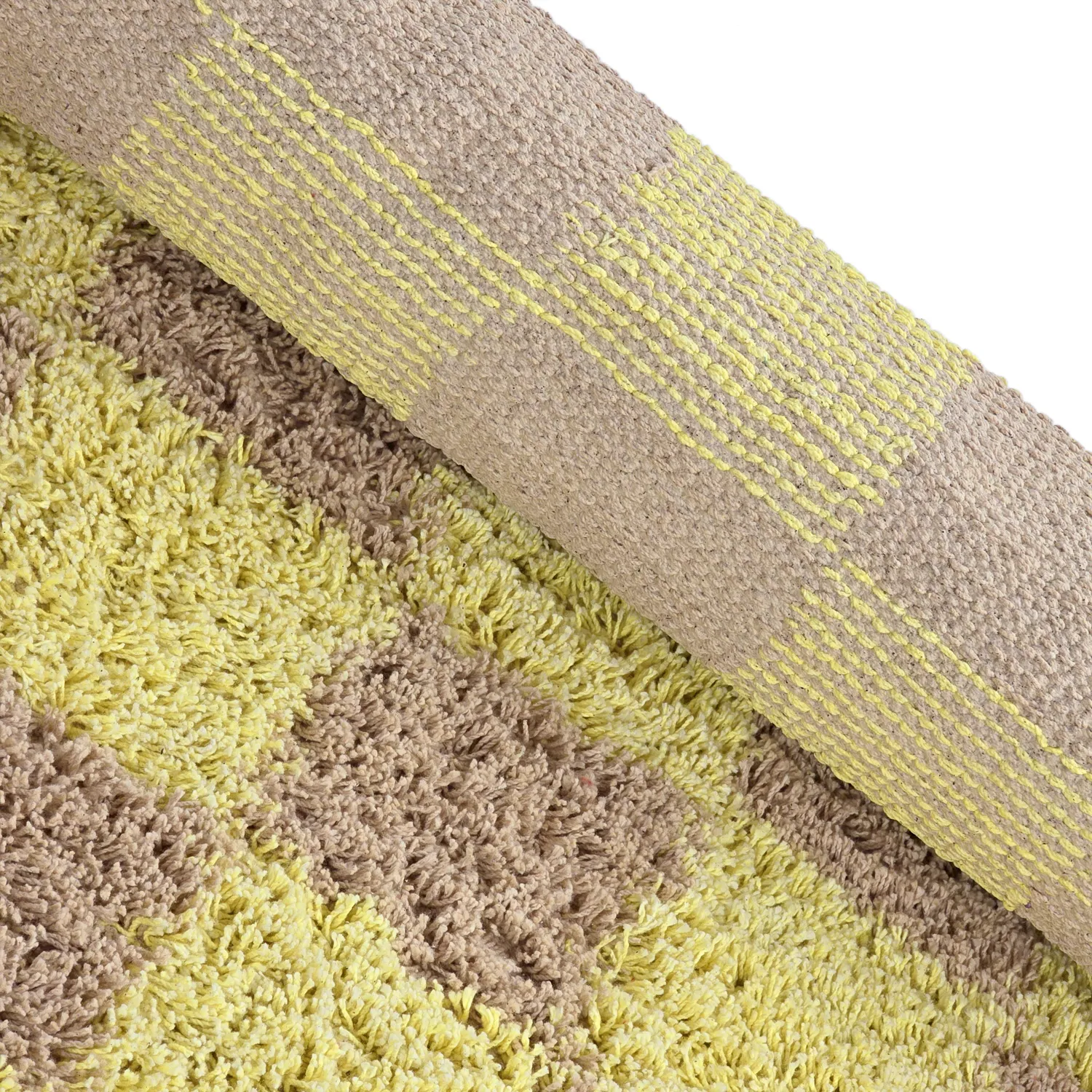 Okrągły dywan - Elsey Natural Cotton Shaggy (żółty/beżowy)