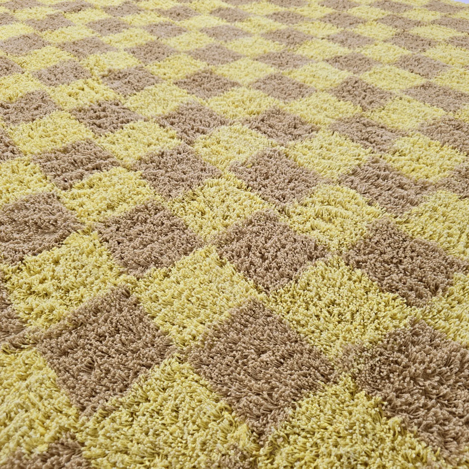 Okrągły dywan - Elsey Natural Cotton Shaggy (żółty/beżowy)