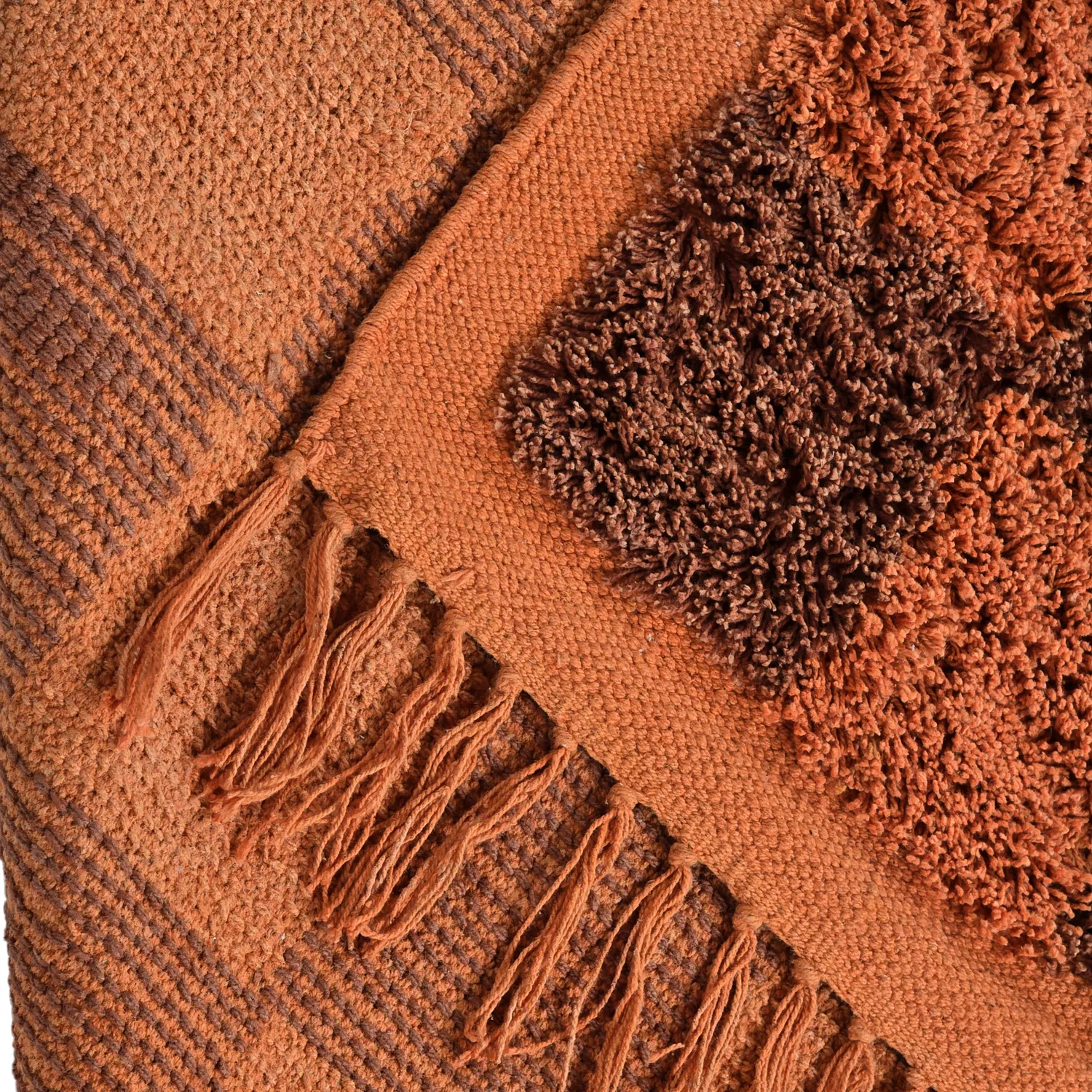 Dywany shaggy - Elsey Natural Cotton Shaggy (pomarańczowy/czerwony)