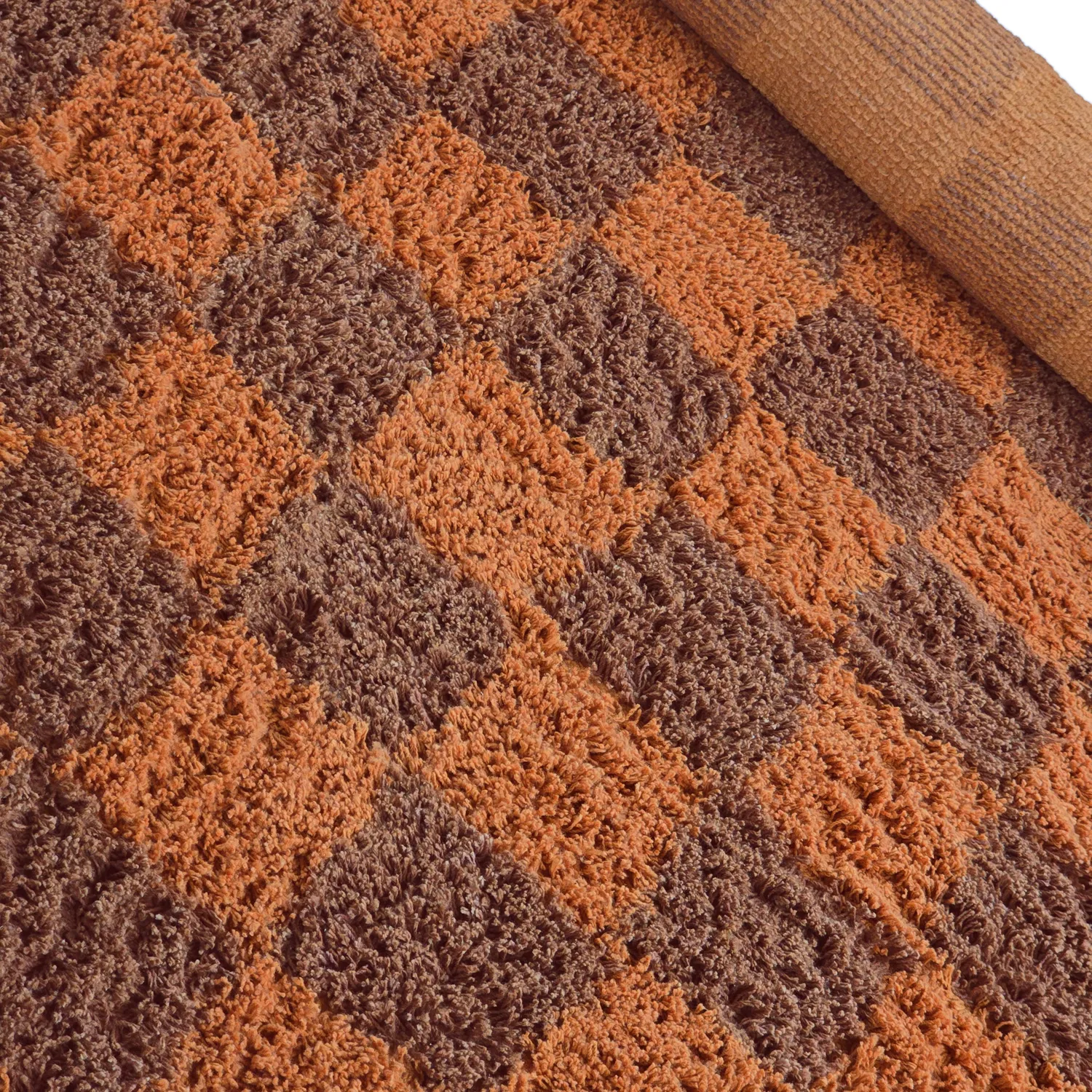 Okrągły dywan - Elsey Natural Cotton Shaggy (pomarańczowy/czerwony)
