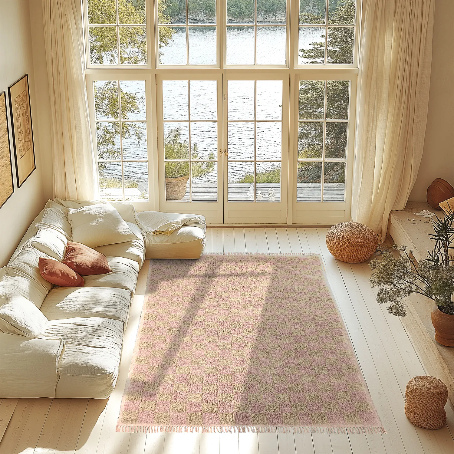 Dywany shaggy - Elsey Natural Cotton Shaggy (różowy/pomarańczowy)