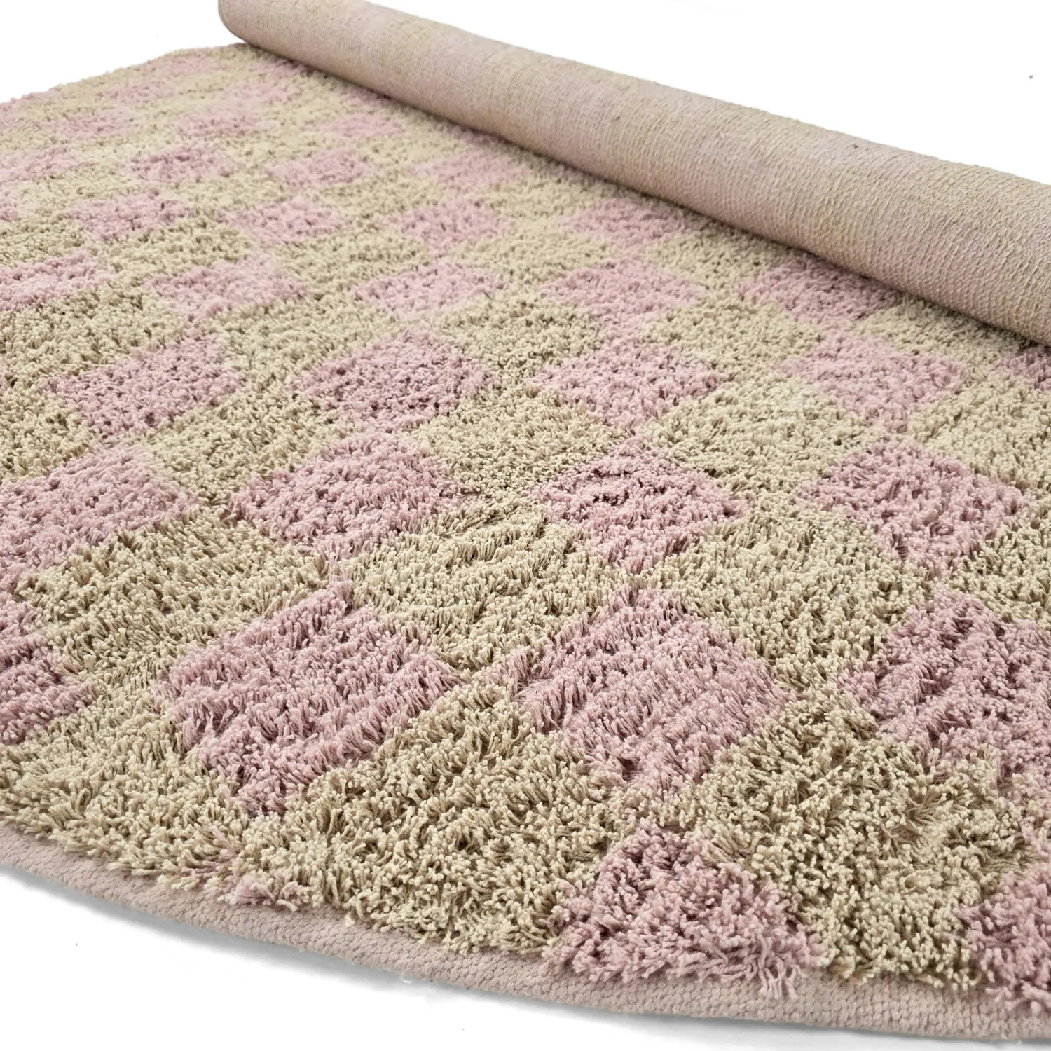 Okrągły dywan - Elsey Natural Cotton Shaggy (różowy/pomarańczowy)