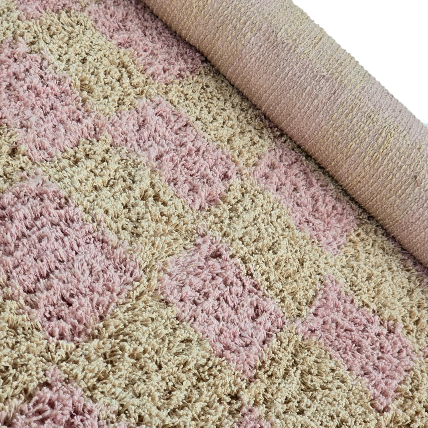 Okrągły dywan - Elsey Natural Cotton Shaggy (różowy/pomarańczowy)