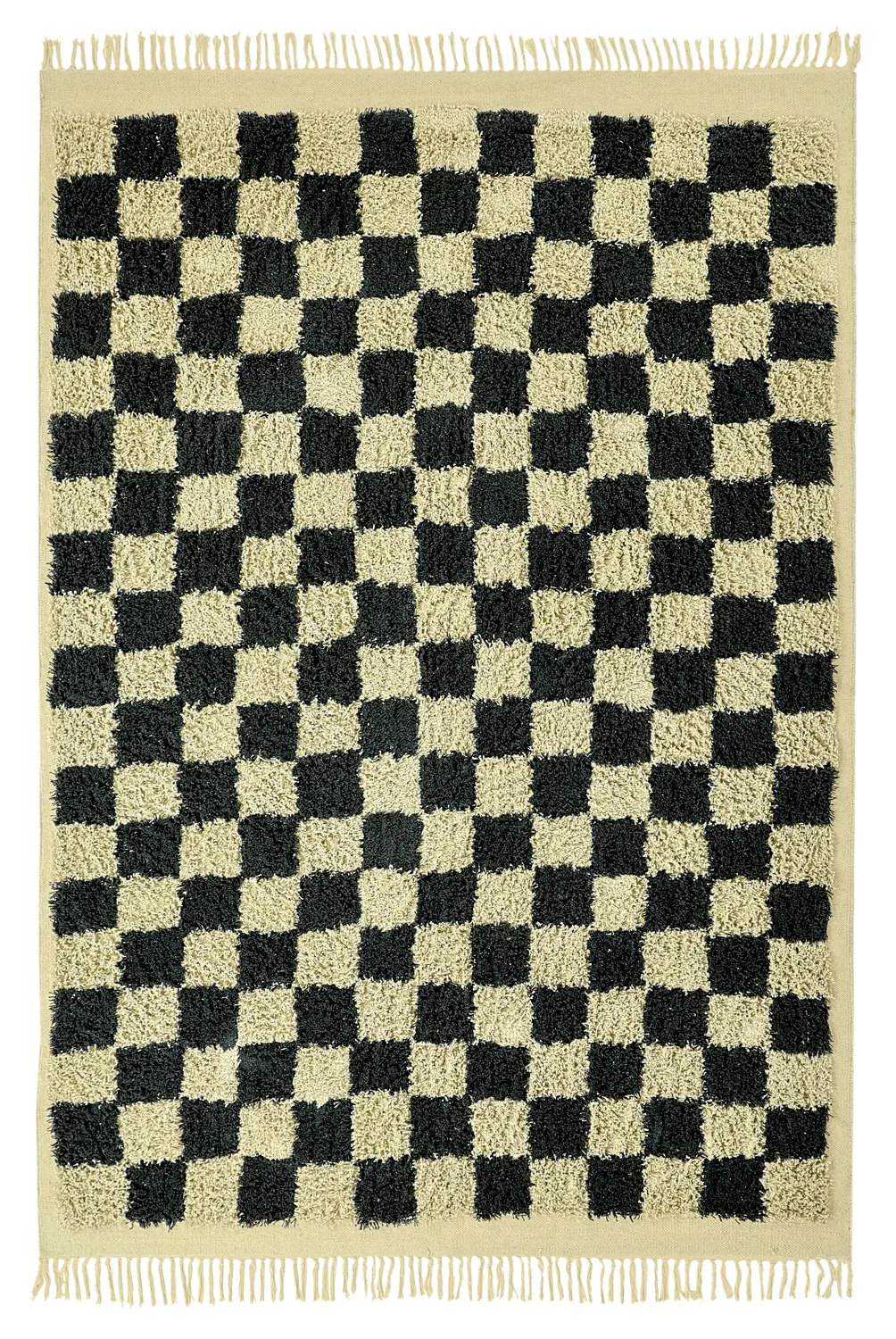 Dywany shaggy - Elsey Natural Cotton Shaggy (czarny/beżowy)
