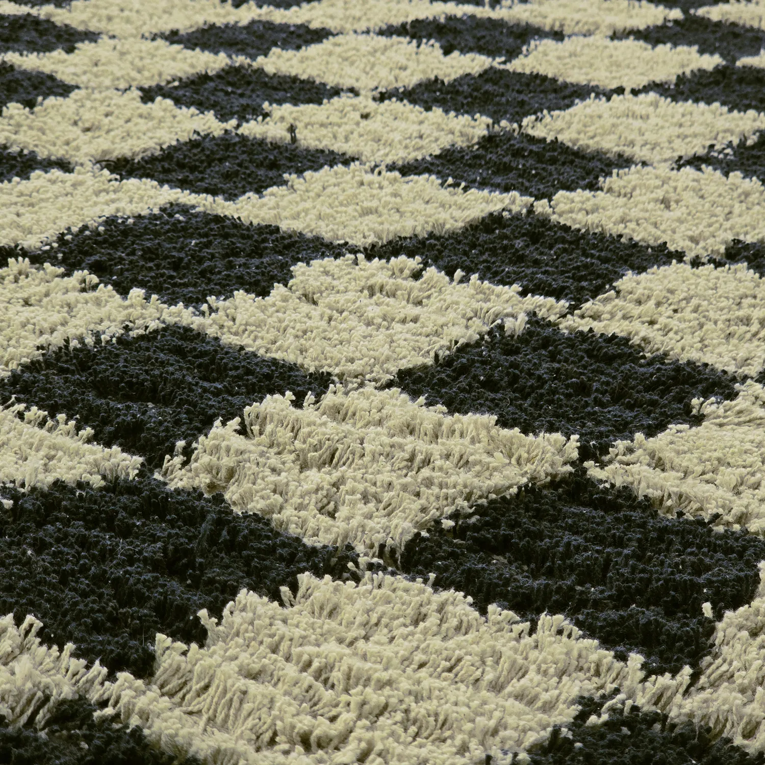Okrągły dywan - Elsey Natural Cotton Shaggy (czarny/beżowy)