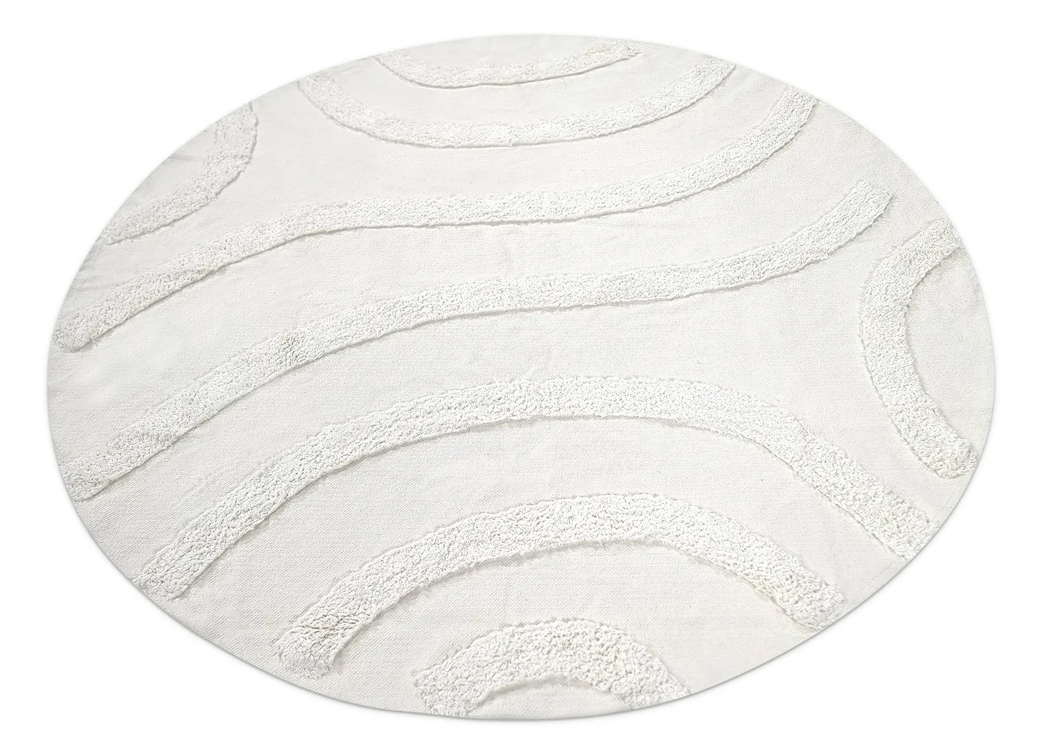 Okrągły dywan - Emilia Natural Cotton Shaggy (offwhite)